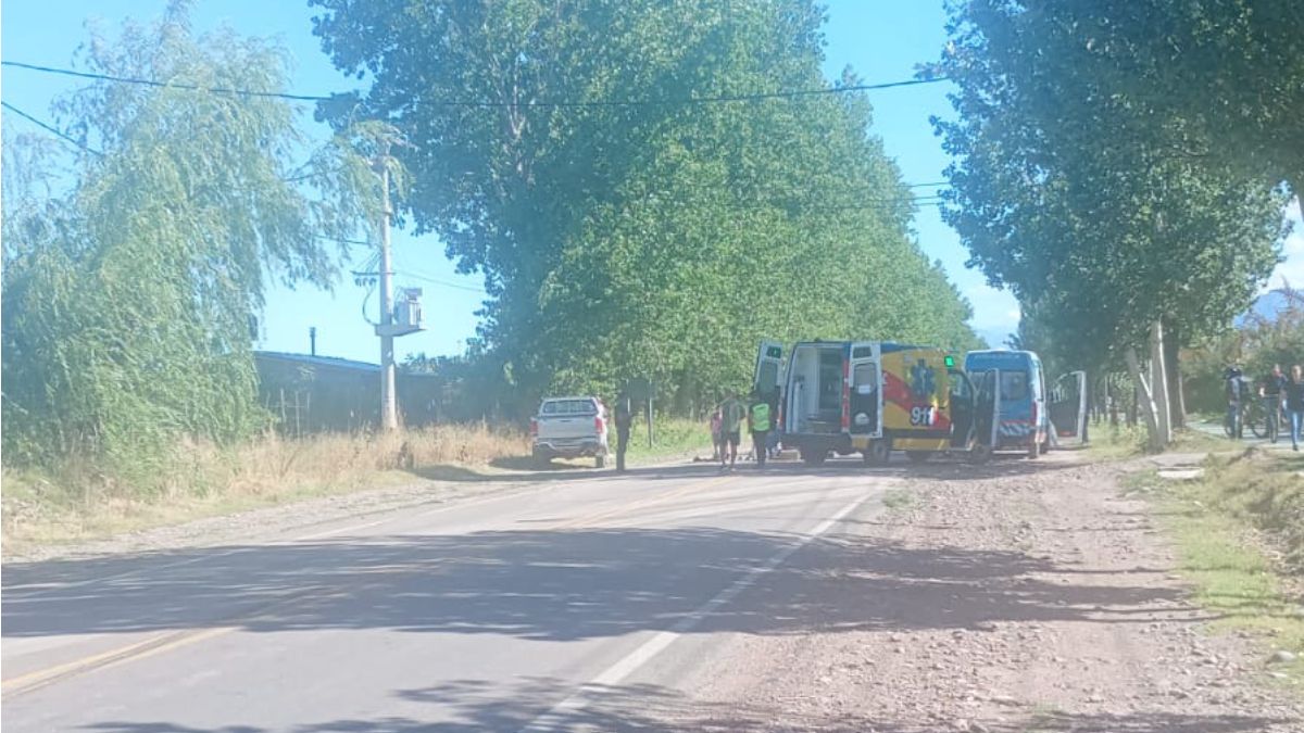 El lugar del accidente, en la localidad de Vista Flores, Tunuyán.