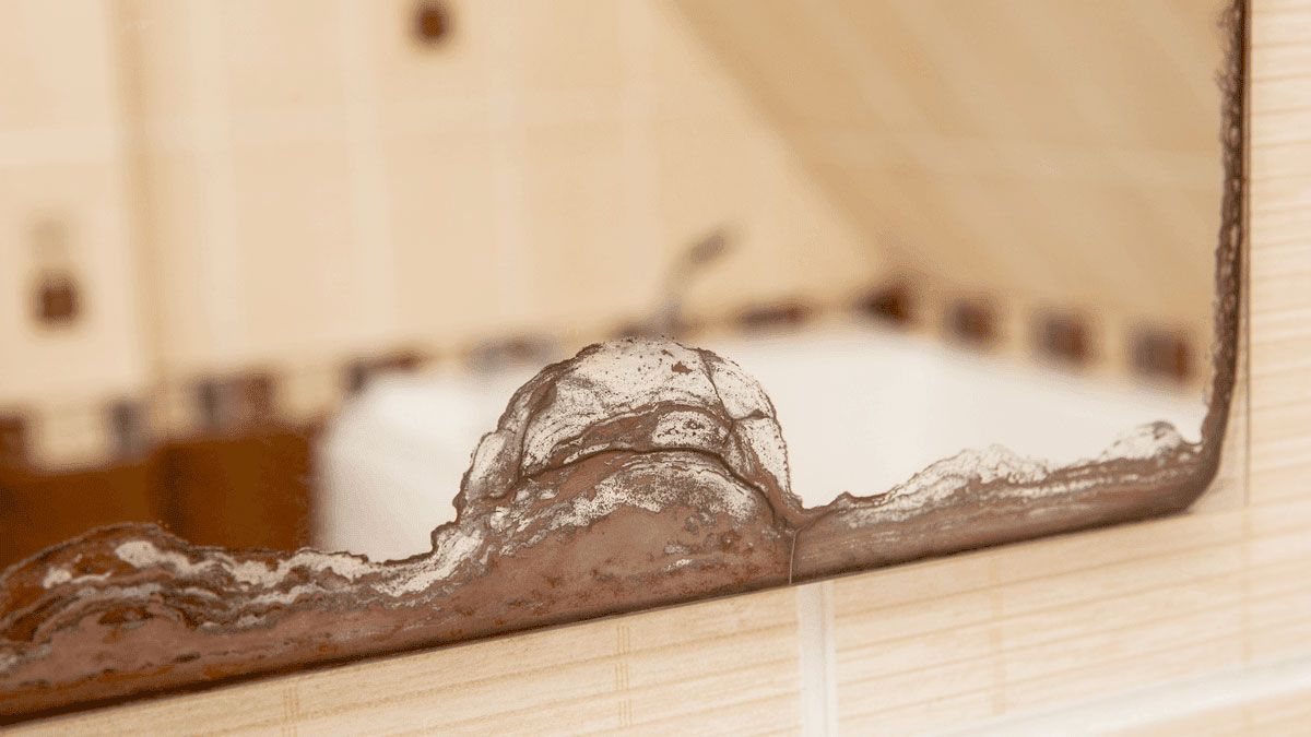 El espejo del baño de la casa sufre más de la cuenta con la humedad. El espejo del baño de la casa sufre más de la cuenta con la humedad.