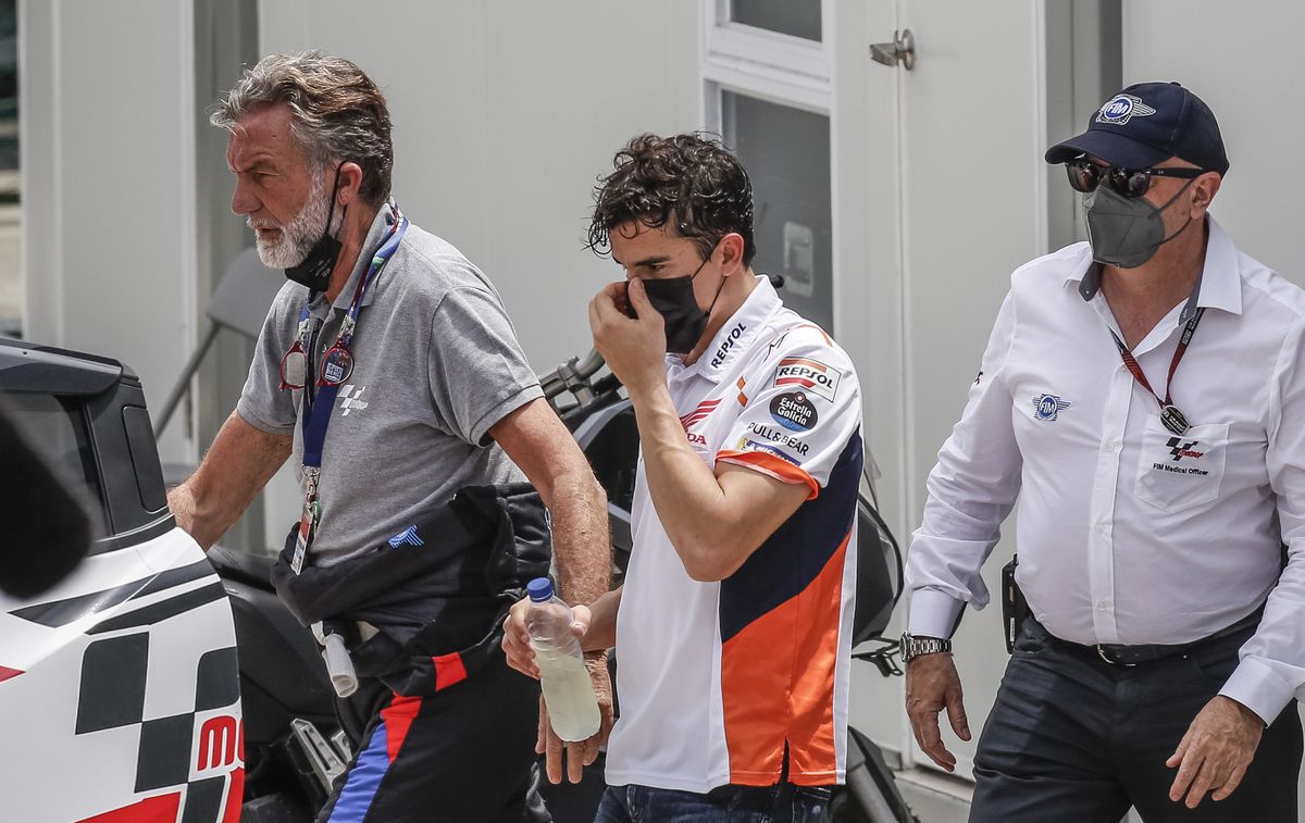 Marc Márquez y una impresionante caída en el MotoGP