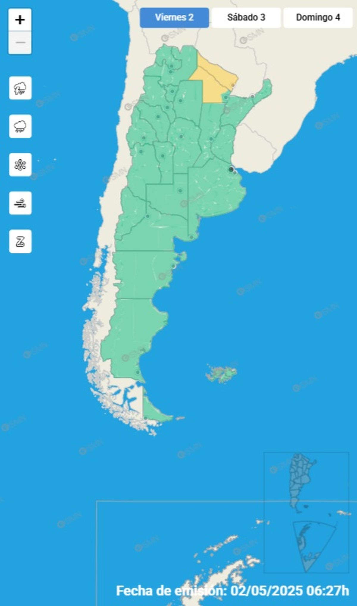 Estas son las provincias en alerta Estas son las provincias en alerta