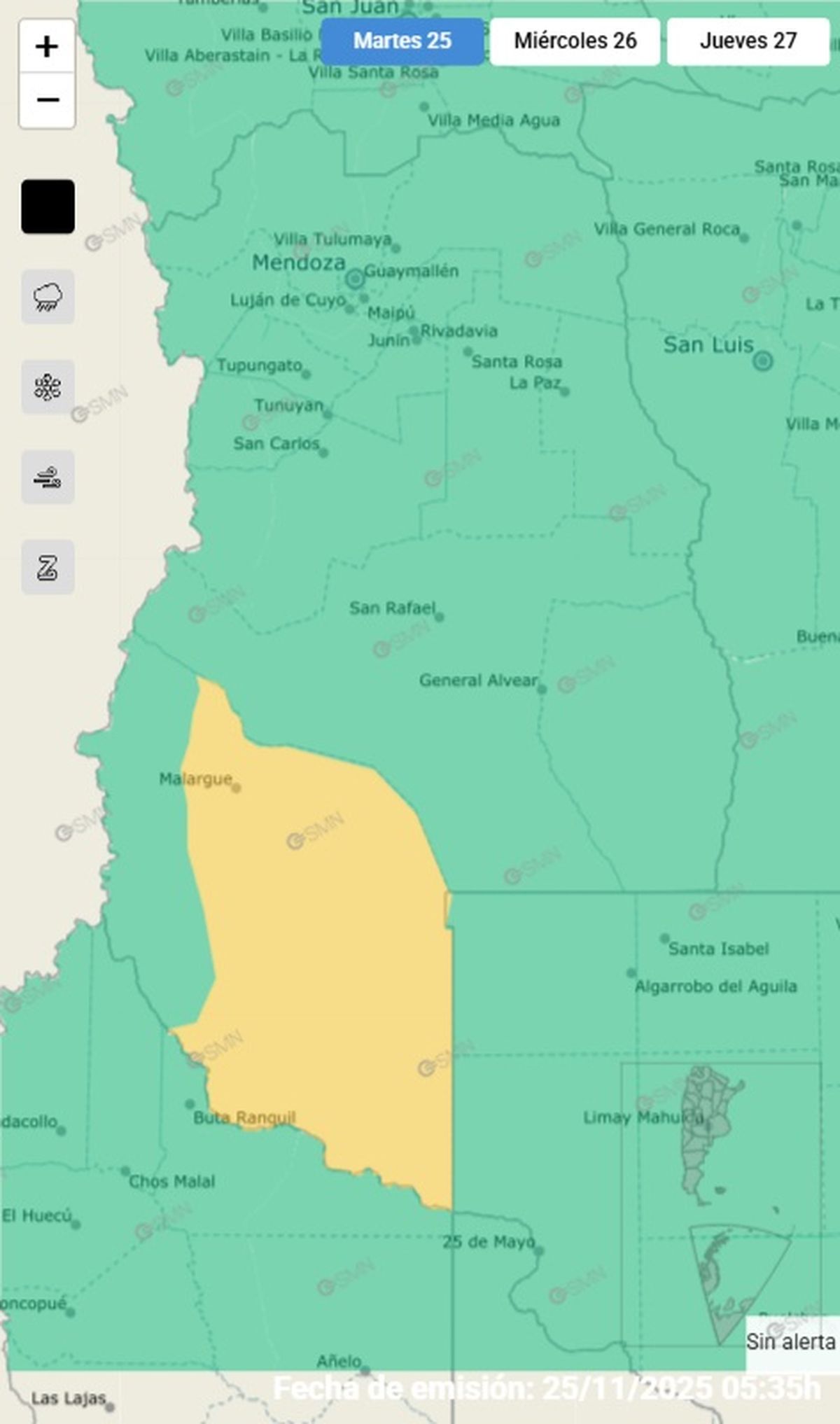 Estas son las zonas en alerta