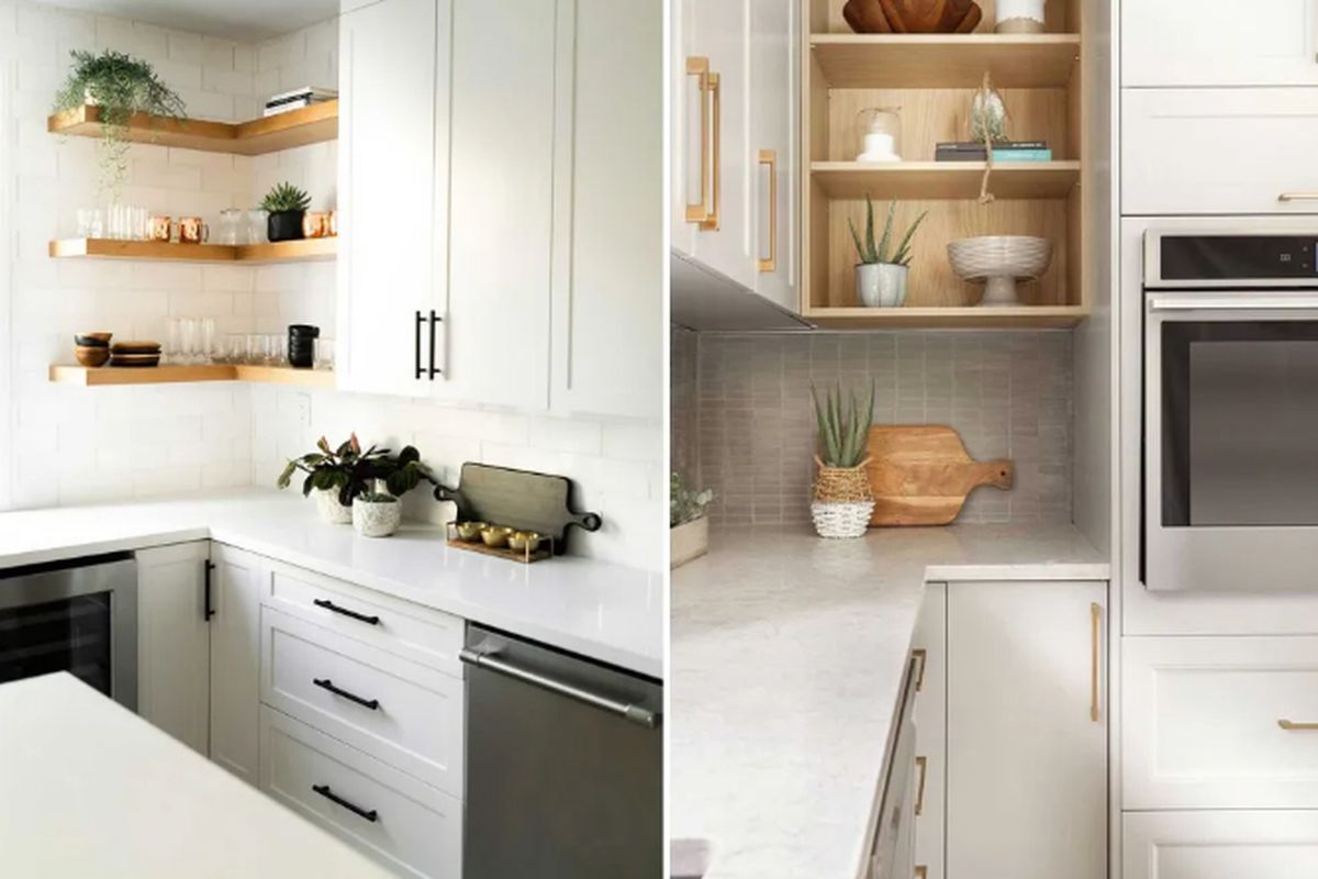 Los estantes esquineros son una gran alternativa en las cocinas.
