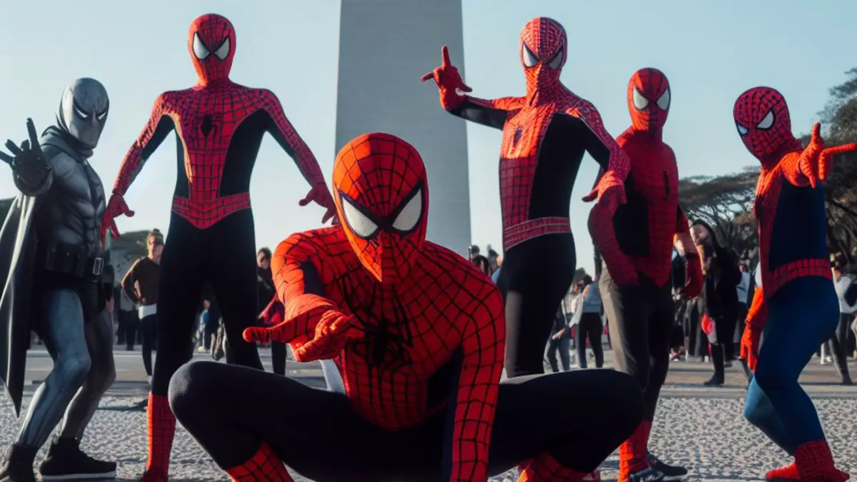 Batieron el récord. Los Spiderman argentinos rompieron el récord Guinness en el Obelisco.