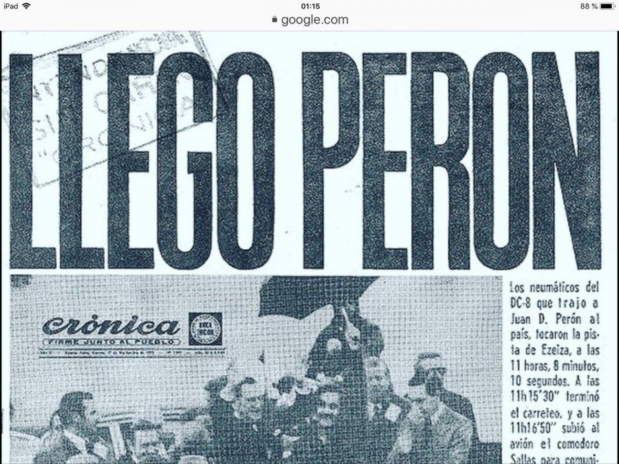 El Día de la Militancia Peronista conmemora el regreso de Perón al país.