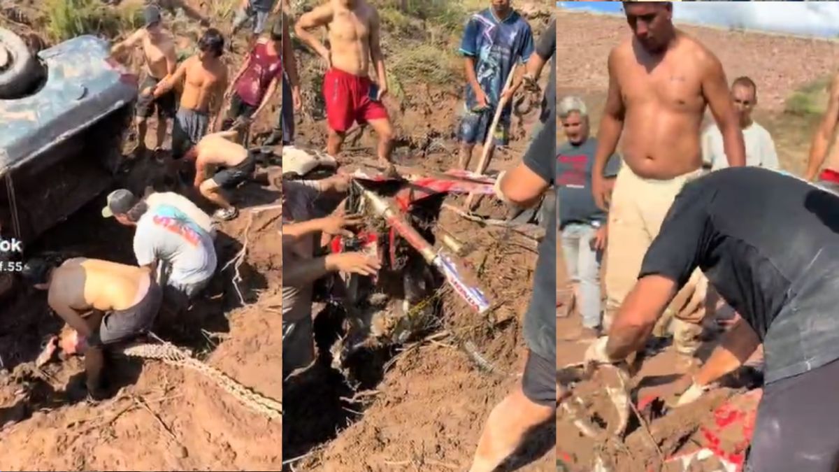 El impresionante operativo casero para rescatar 3 motos sepultadas por una avalancha en el dique Frías