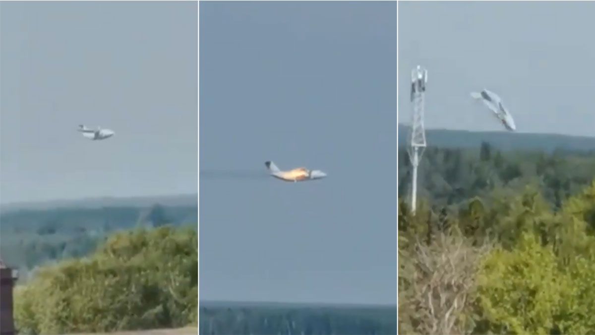 Un avión de transporte militar se estrelló cerca de Moscú