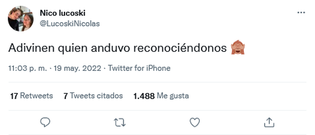 El tuit del hermano de Giuliana Lucoski.