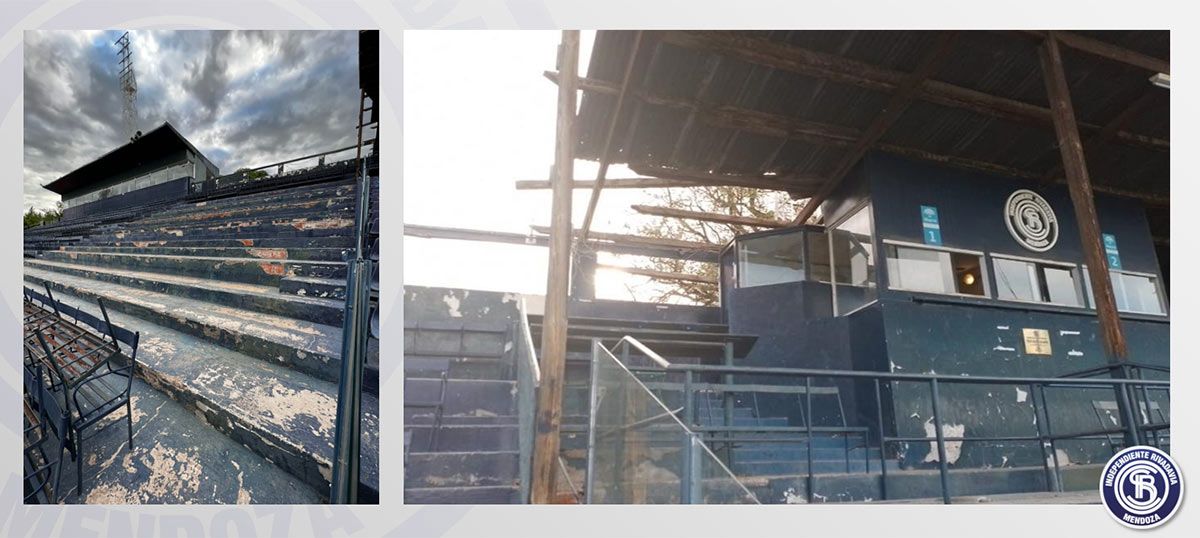 Las tribunas del Gargantini estaban en muy mal estado. Ya comenzaron los trabajos de recuperación.