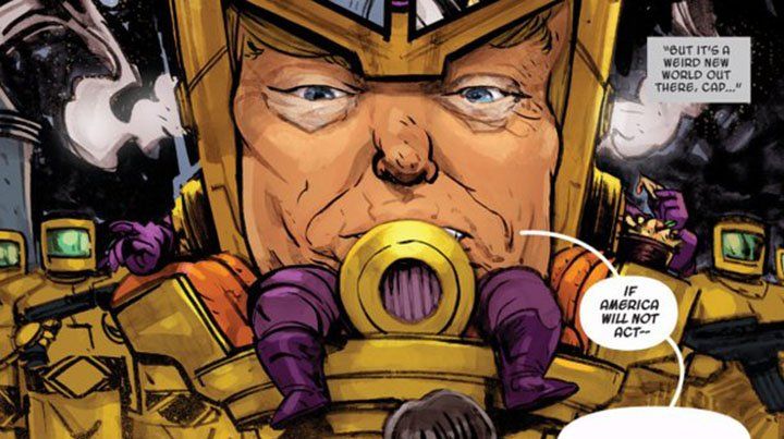 Donald Trump como villano de historieta