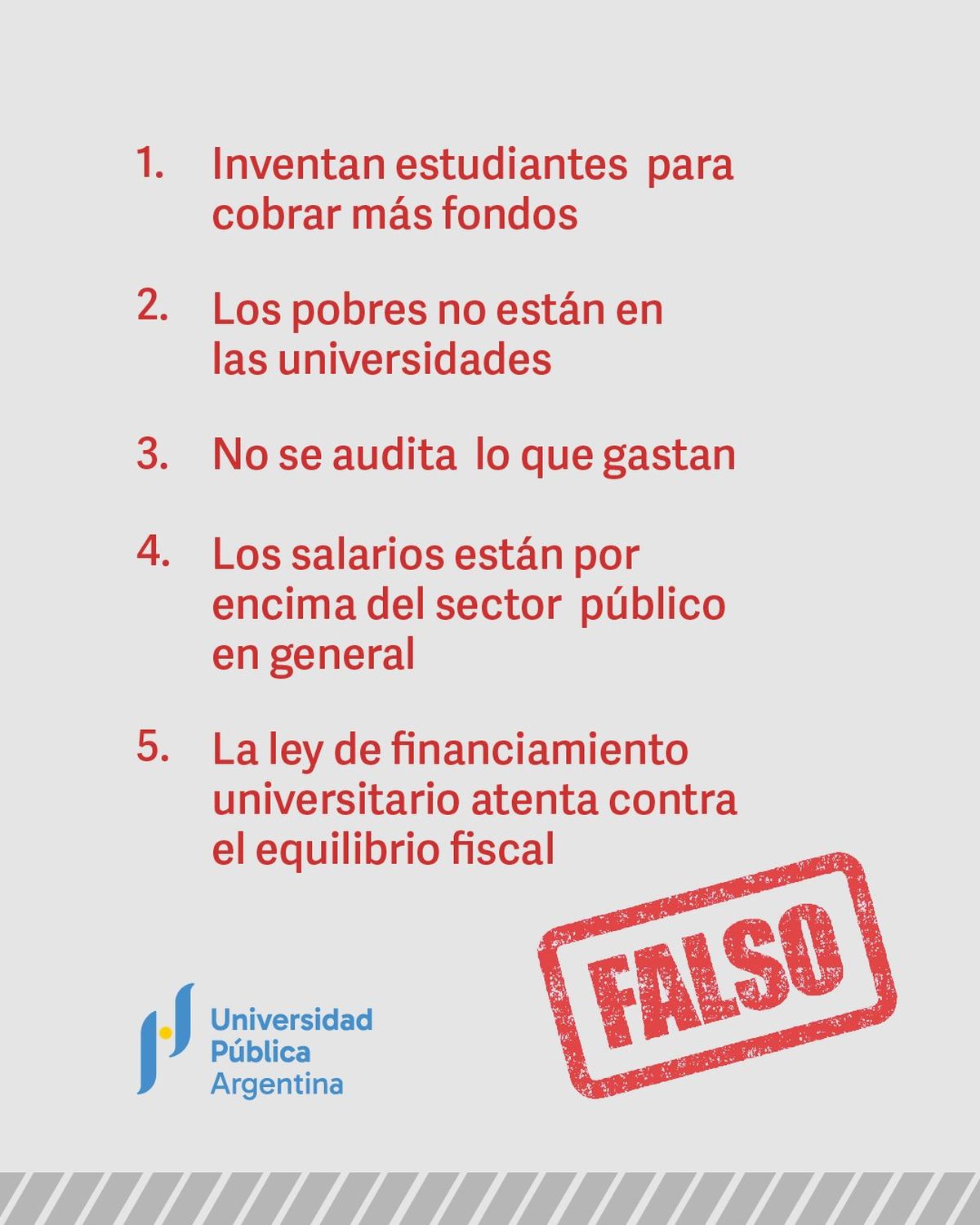 La imagen con la que comienza el comunicado del CIN que pretende destruir mitos y construir verdades sobre el presupuesto de las universidades nacionales. La imagen con la que comienza el comunicado del CIN que pretende destruir mitos y construir verdades sobre el presupuesto de las universidades nacionales.
