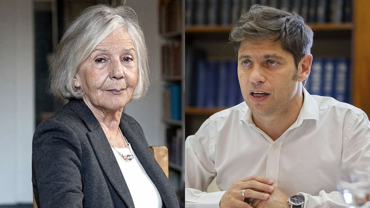 Beatriz Sarlo y el gobernador Axel Kicillof﻿.
