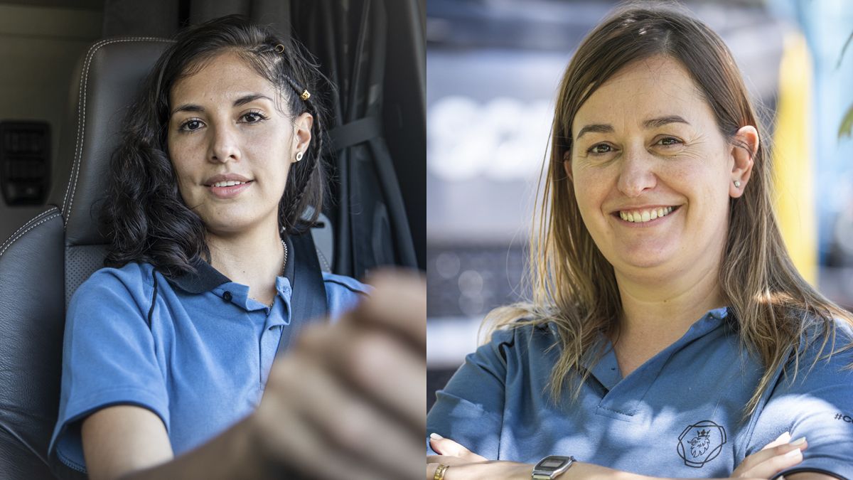 Estefanía Gómez y Gabriela Tormo, las camioneras mendocinas. Ya son conductoras profesionales.