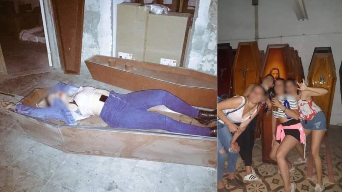 Mal gusto. Jóvenes hicieron una fiesta en el cementerio.&nbsp;