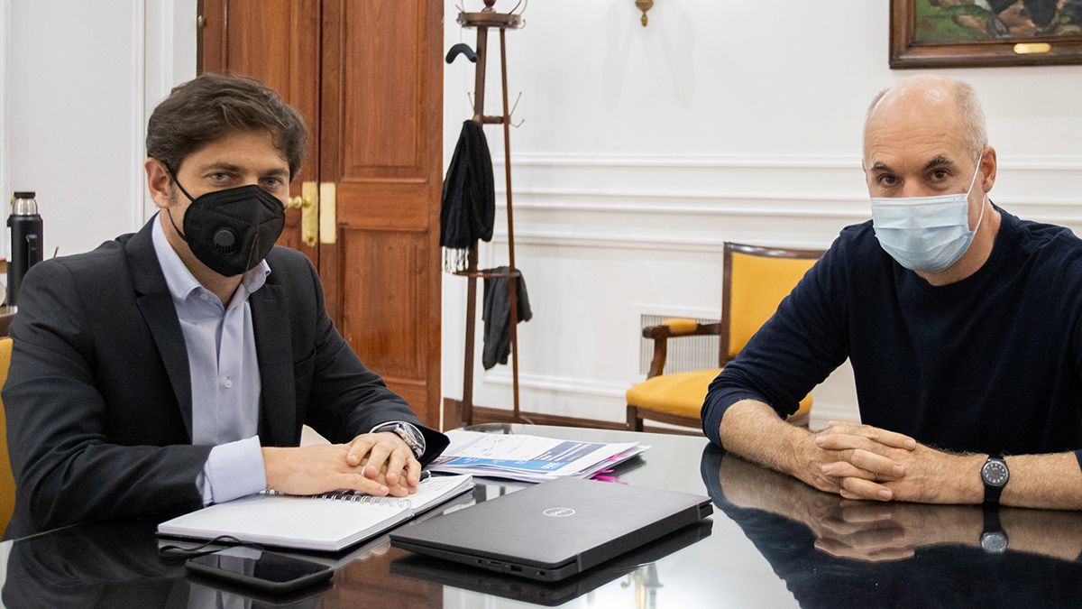 Kicillof y Larreta durante una reunión en junio.