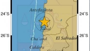 Se registró un fuerte sismo con epicentro en el norte de Chile