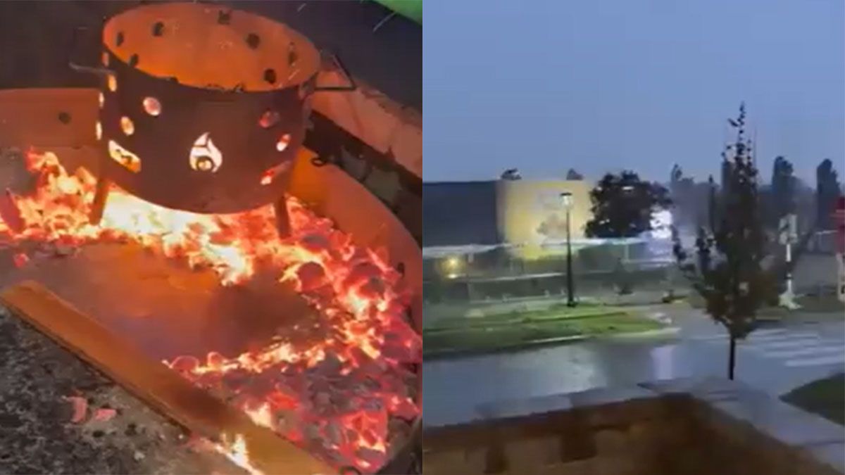 Dibu Martínez mostró las imágenes del asado de la Selección argentina en medio de una gran tormenta.