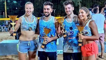Amieva y Aveiro ganaron la primera fecha del circuito de beach voley