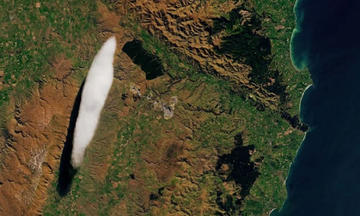 Así se vio desde el espacio una de las nubes más raras que se forman en