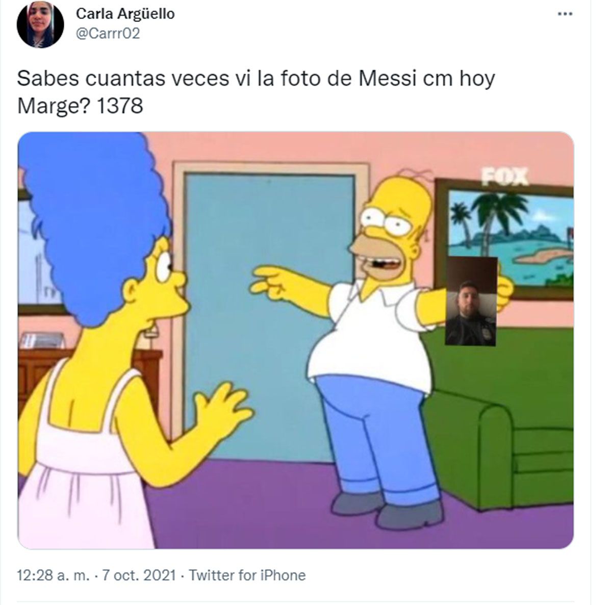 Uno de los memes de medianoche despu&eacute;s de que Messi posteara una selfie en Instagram