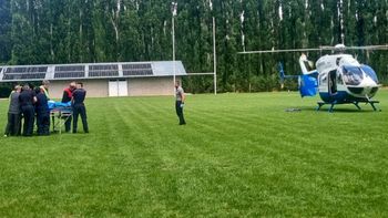 Un motociclista impactó contra un camión en Ruta 7 y debió ser trasladado en helicóptero al hospital Un motociclista impactó contra un camión en Ruta 7 y debió ser trasladado en helicóptero al hospital