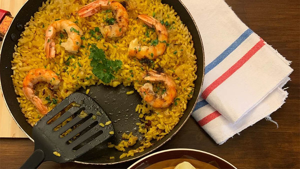 Cómo hacer paella de langostinos