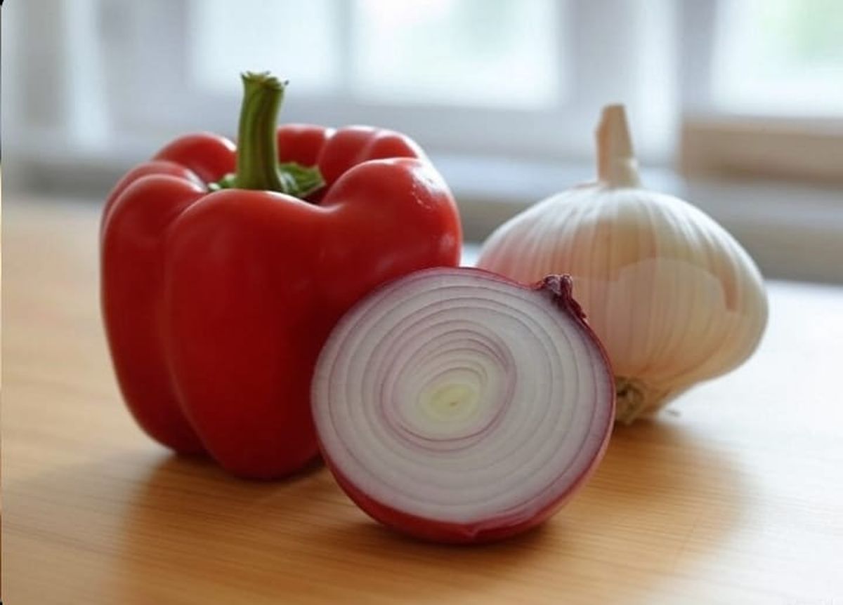 Que nobles verduras la cebolla, el pimiento y el ajo. Que nobles verduras la cebolla, el pimiento y el ajo.