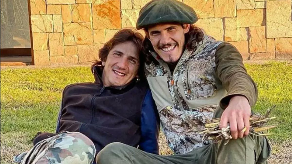 Edinson Cavani y su hermano Christian.