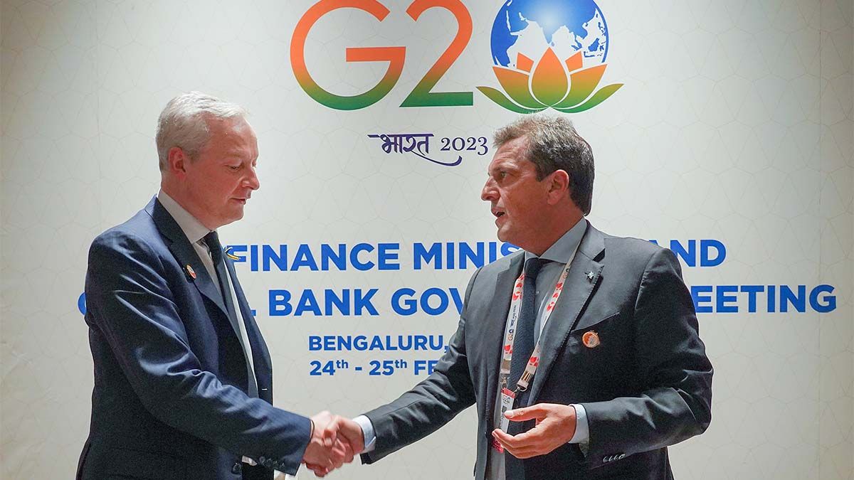 El ministro de Economía, Sergio Massa, se reunió este viernes en la India con el director gerente de Operaciones del Banco Mundial.