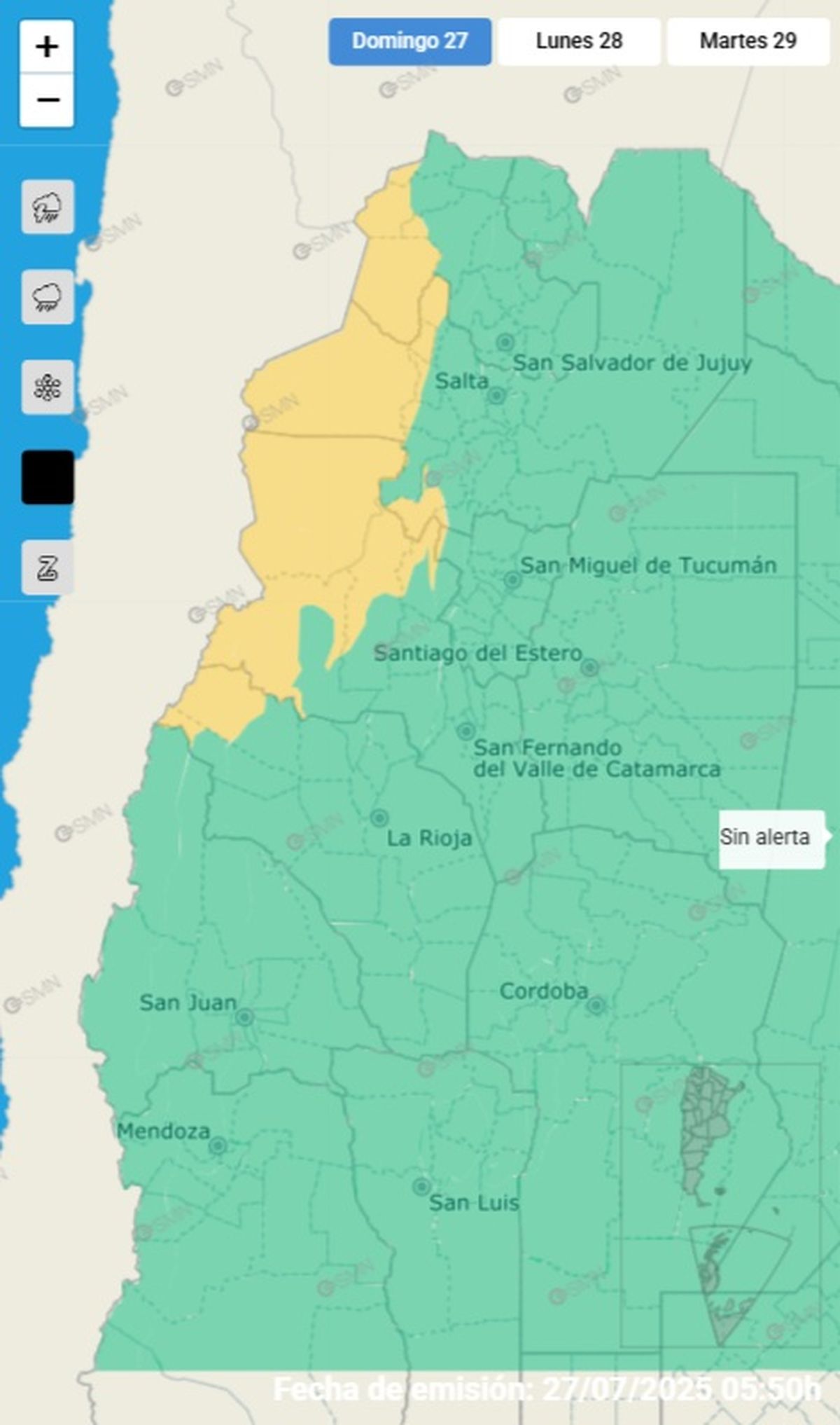 Estas son las provincias afectadas Estas son las provincias afectadas