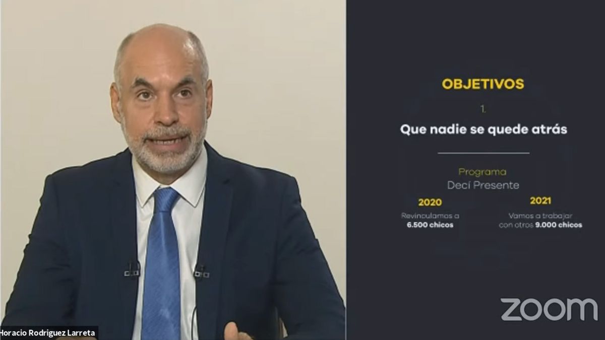 Horacio Rodríguez Larreta via Zoom.