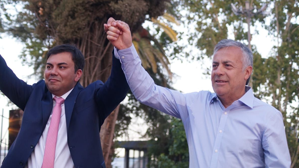 El intendente de Las Heras, Francisco Lo Presti y el gobernador Alfredo Cornejo. Foto: Nicolás Ríos.