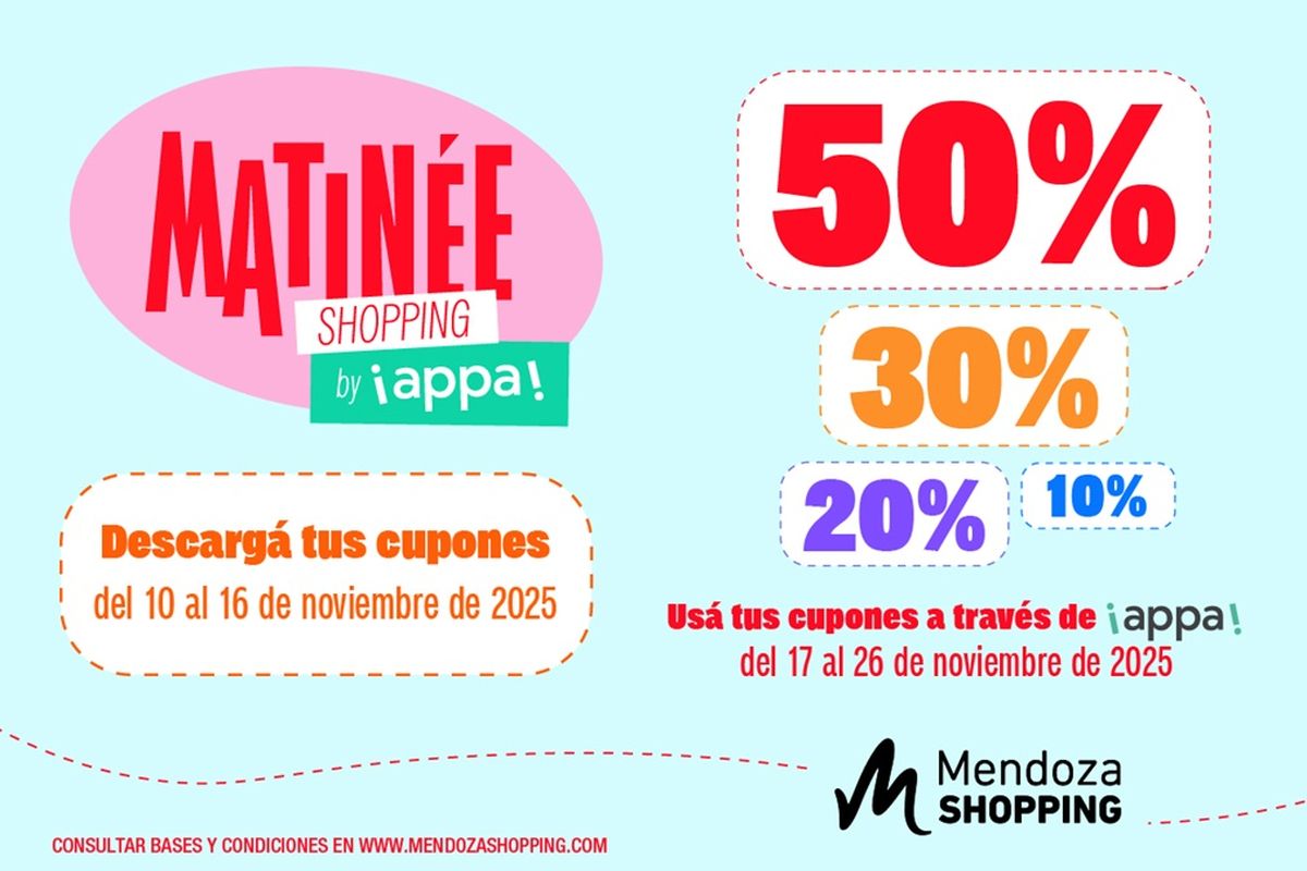 Los cupones son personales, intransferibles y v&aacute;lidos por &uacute;nica vez. Se pueden usar hasta el 26 de noviembre inclusive.