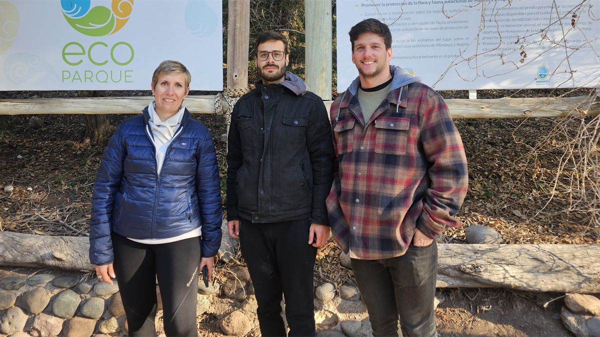 Jimenta Latorre, Emnauel Fugazzotto e Ignacio Haudet en el Ecoparque.&nbsp;