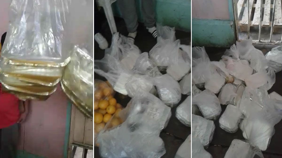 Así recibieron la comida los presos del penal San Felipe, de Capital