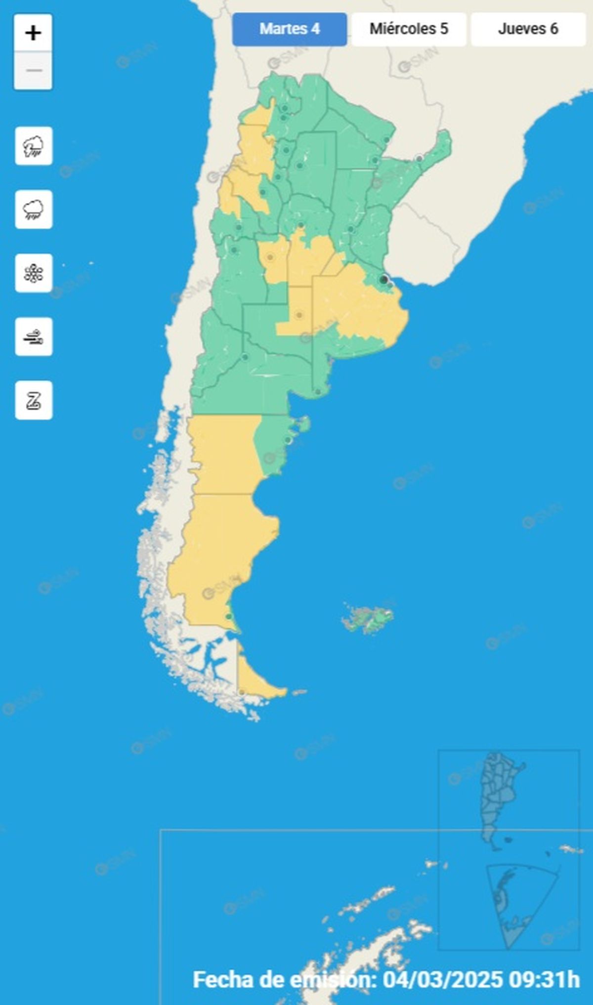 El alerta se mantiene vigente todo el dia El alerta se mantiene vigente todo el dia