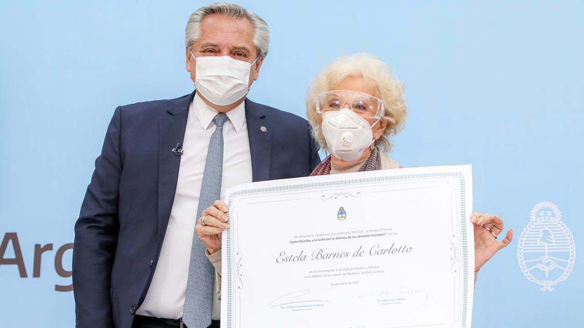 El presidente Alberto Fernández destacó la lucha de las Madres y Abuelas de Plaza de Mayo.