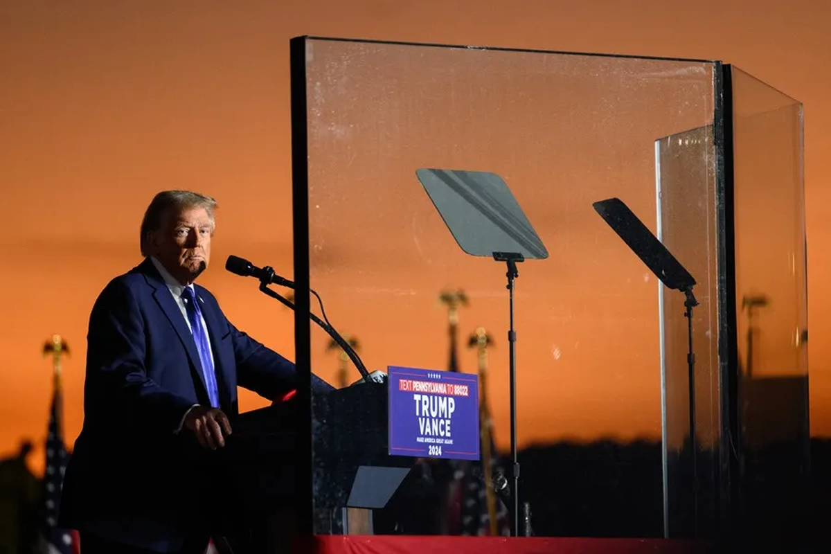 Donald Trump realiza un mitin de campaña en el Aeropuerto Regional Arnold Palmer en Latrobe, Pensilvania en Estdos Unidos el último fin de semana. Crédito: EFE. Donald Trump realiza un mitin de campaña en el Aeropuerto Regional Arnold Palmer en Latrobe, Pensilvania en Estdos Unidos el último fin de semana. Crédito: EFE.