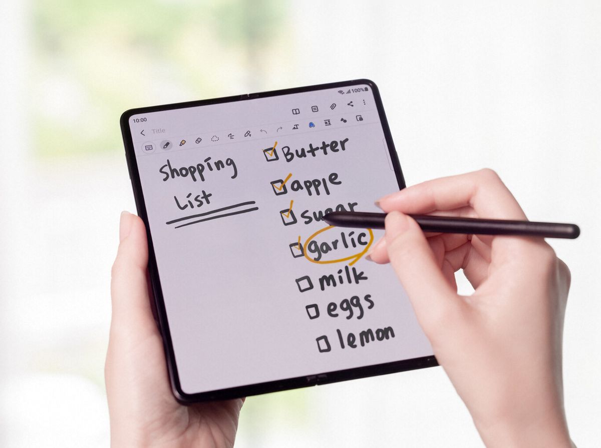 El S Pen es un l&aacute;piz que se utiliza para escribir en la pantalla del Samsung Z Fold3