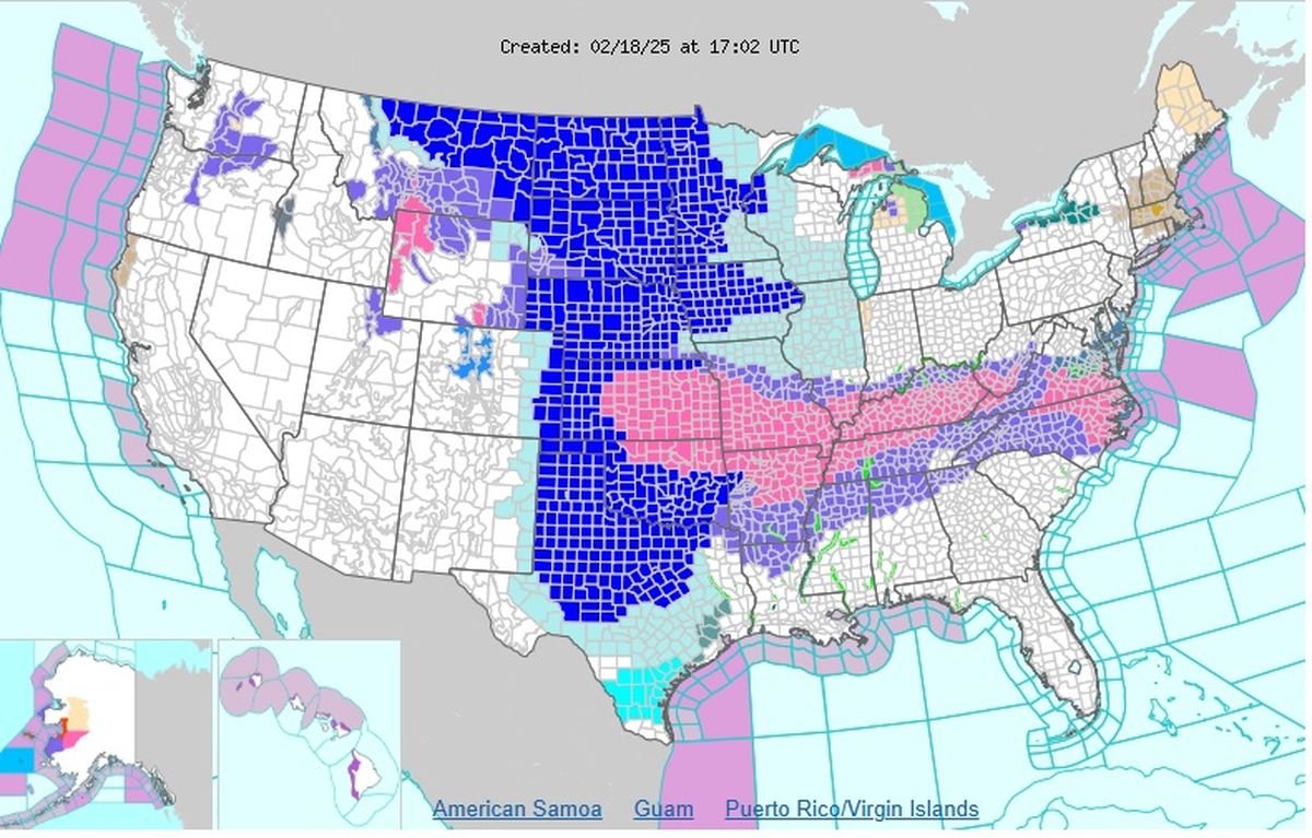 El área que se encuentra en azul es la afectada por el frente frío El área que se encuentra en azul es la afectada por el frente frío