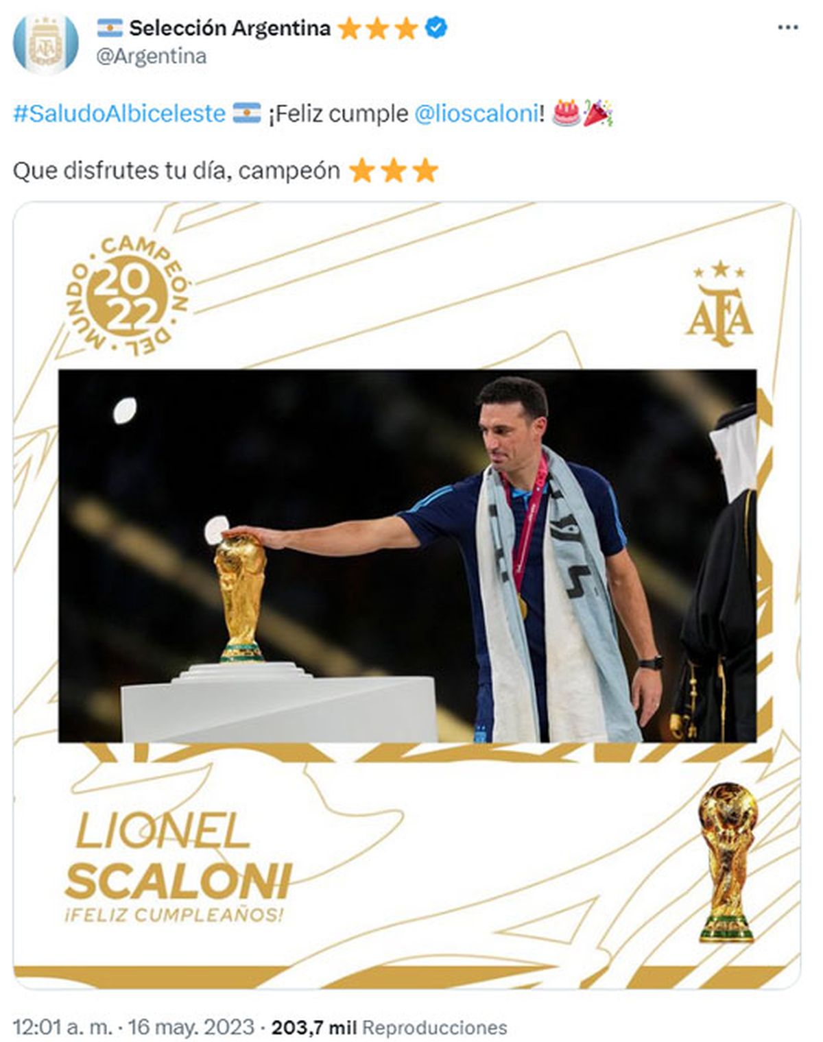 Lionel Scaloni Cumple Años Y Hubo Un Saludo Que Sobresalió Del Resto