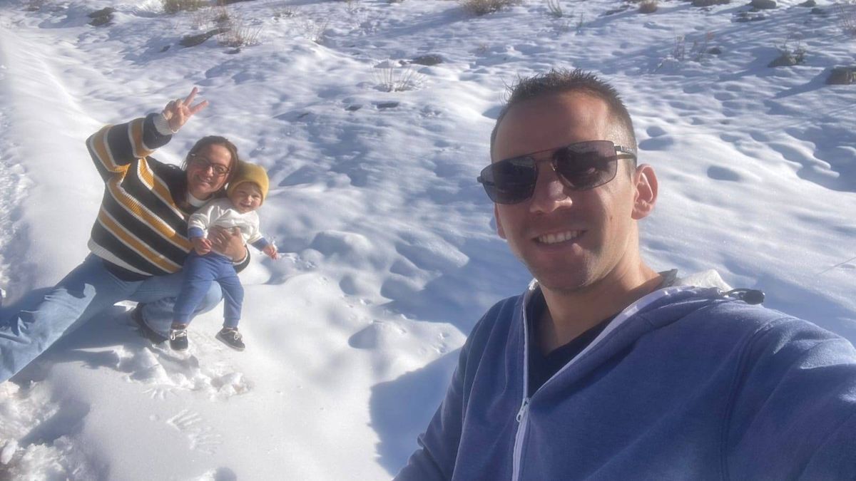 Nahuel Gallo y su familia. Tiempos felices en Mendoza.