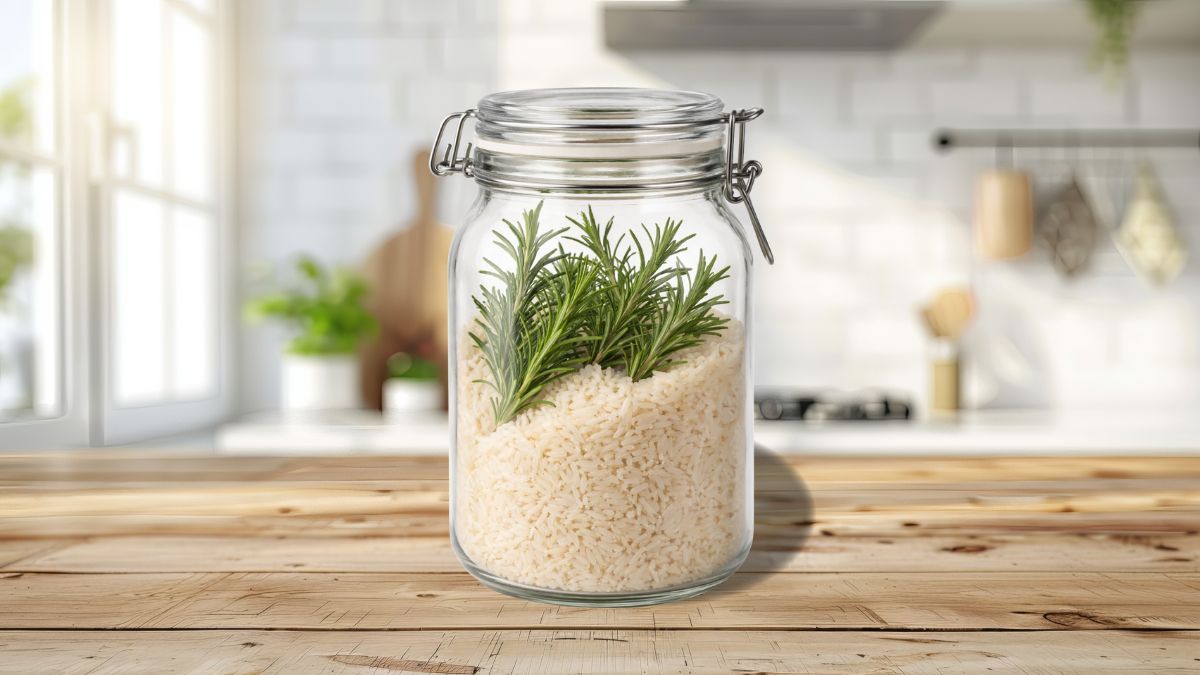 Pocos lo saben: qué significa y para que sirve colocar un frasco con arroz y romero en la cocina
