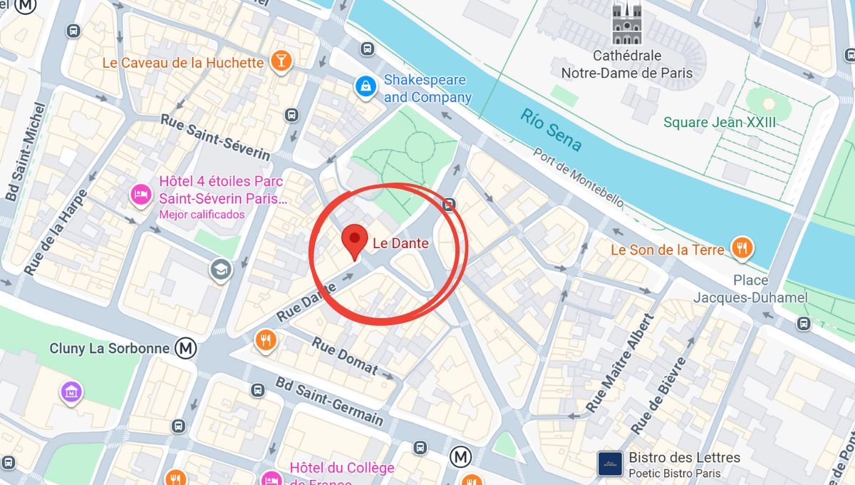 Restaurante Le Dante, lugar donde Daniel se desencontró con su familia. Restaurante Le Dante, lugar donde Daniel se desencontró con su familia. 