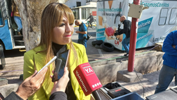 Janina Ortiz, pareja del intendente de Las Heras y candidata a diputada provincial por el demarchismo.