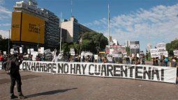 Agrupaciones de izquierda protestaron en Buenos Aires con barbijos y distancia social