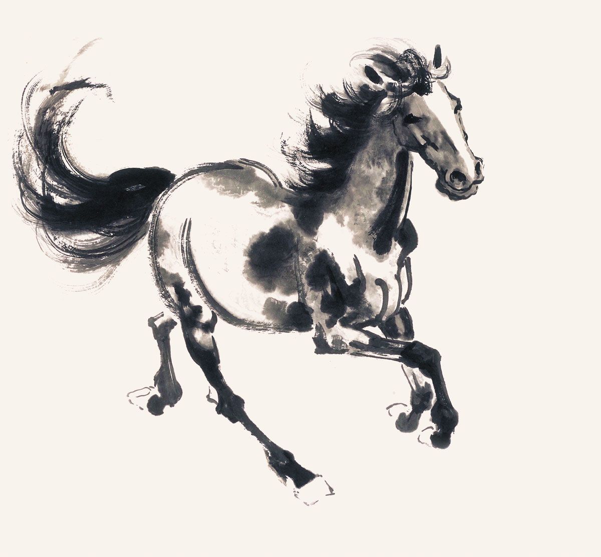 El caballo al galope pintado por Xu Beihong durante la Guerra de Resistencia del Pueblo Chino contra la Agresión Japonesa (1931-1945) representa la resiliencia y la determinación moral. CORTESÍA DEL MUSEO DEL PALACIO Imperial de Beijing. El caballo al galope pintado por Xu Beihong durante la Guerra de Resistencia del Pueblo Chino contra la Agresión Japonesa (1931-1945) representa la resiliencia y la determinación moral. CORTESÍA DEL MUSEO DEL PALACIO Imperial de Beijing. 