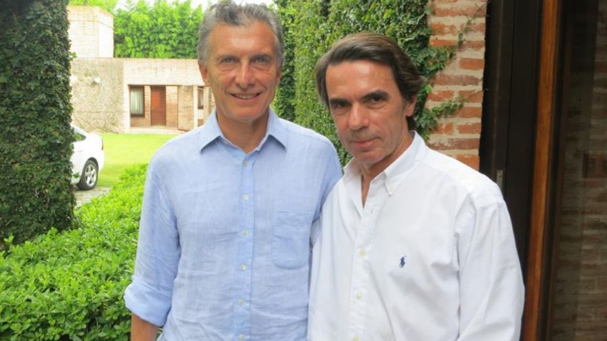 Mauricio Macri y José María Aznar, en Buenos Aires, durante la presidencia del argentino.