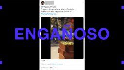 Es engañoso el tuit en el que culpan al equipo de campaña de Alberto Fernández por quemar un cartel de Vidal