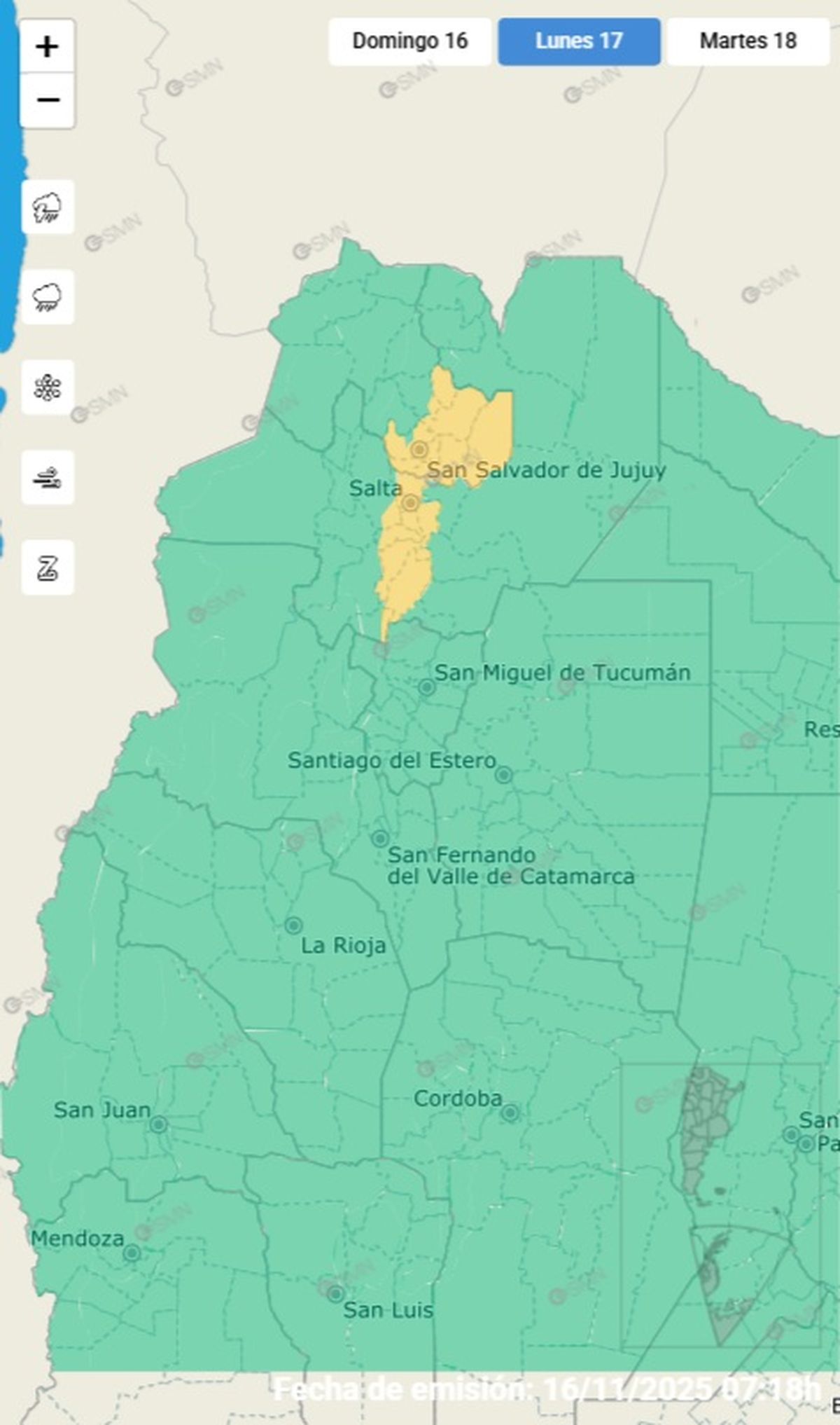 Estas son las zonas en alerta. Estas son las zonas en alerta.