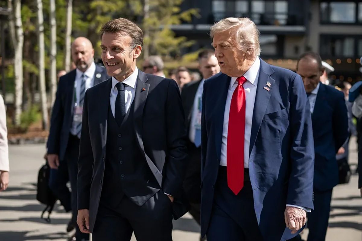 Emmanuel Macron y Donald Trump en Kananaskis, en Canadá. Crédito: EFE/ Casa Blanca.